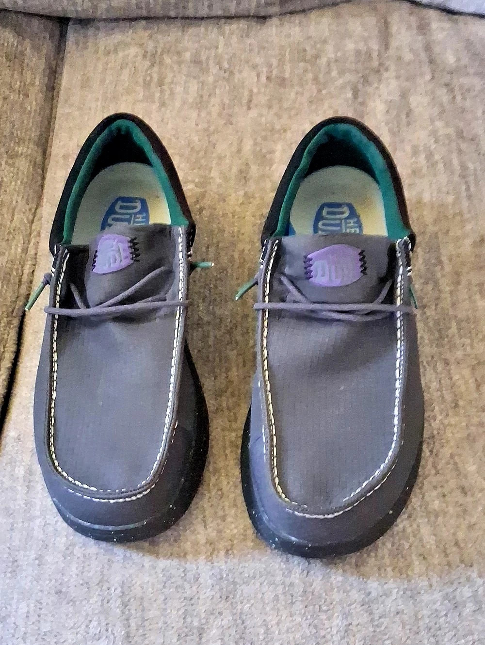 The Dude Wally Comfy Hype Gray Black Boat Shoes US 12